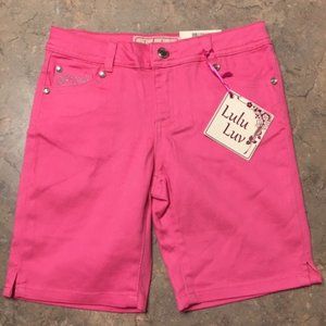 Girls Pink Stretch Bermuda Shorts Size 10